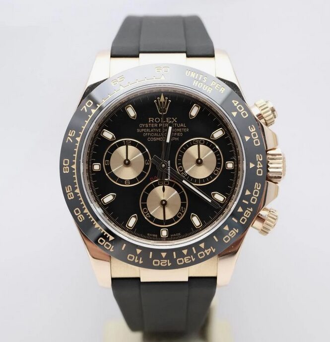 Rolex Daytona Rose gold ref. 116515LN black dial like new condition 2016 Rubber