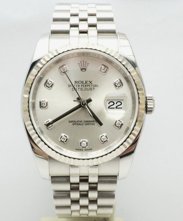 Rolex Datejust 36 ref. 116234 like new partial sticker Diamond dial Box & paper