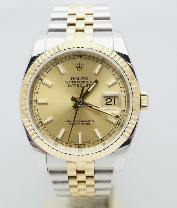 Rolex Datejust 36 ref. 116233 Champagne dial like new Box & Paper 2008