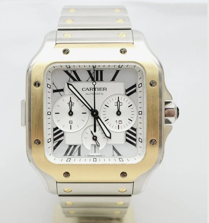Cartier Santos Chronograph monopulsante acciaio ed oro W2SA0008 like new